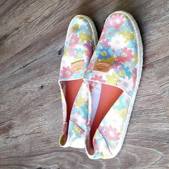 Coach Margret Canvas Floral Espadrille Slip On Flat Size 10 - Picture 2 of 8